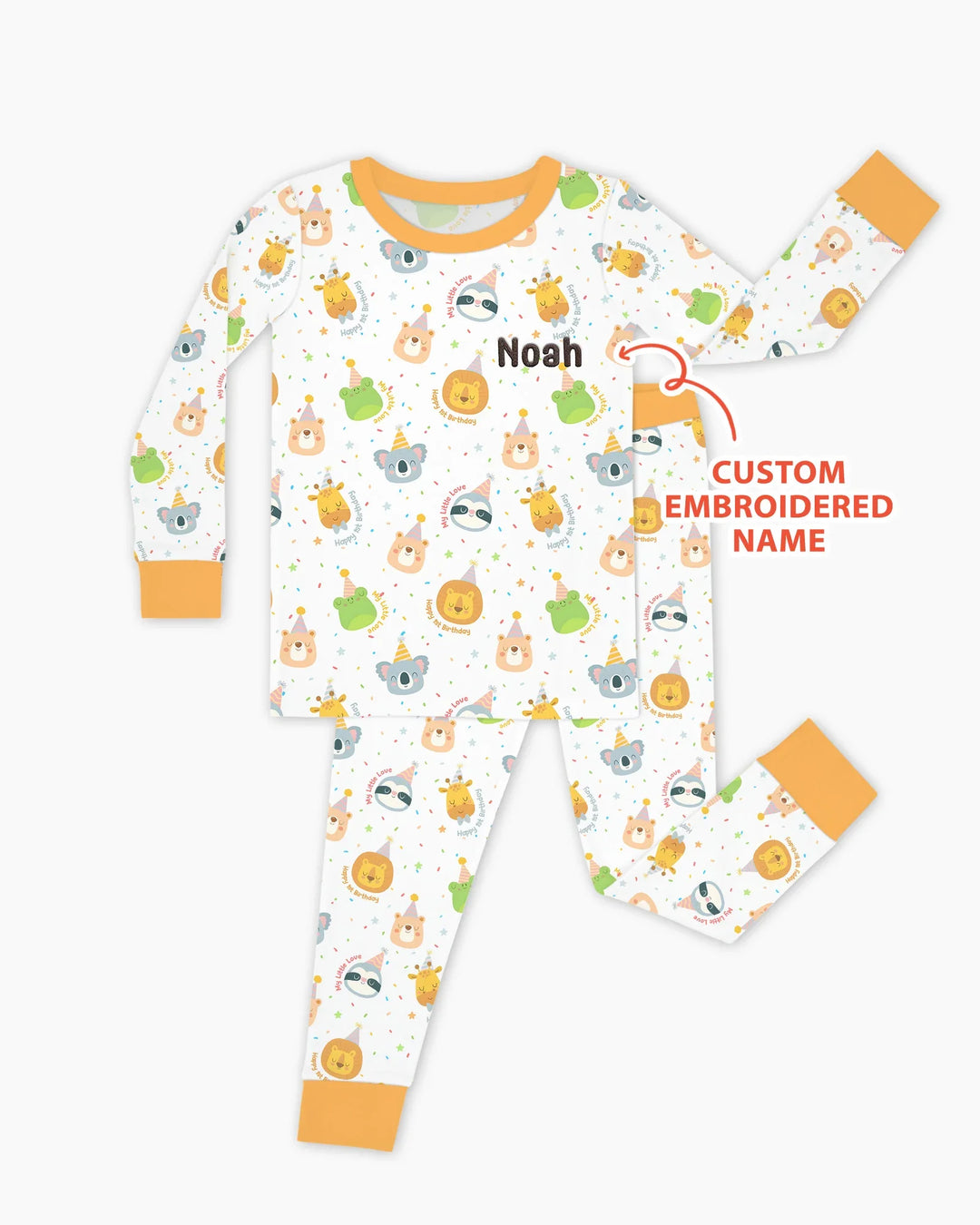 Zweiteiliges Langarm-Pyjama-Set mit Sommerfrüchten