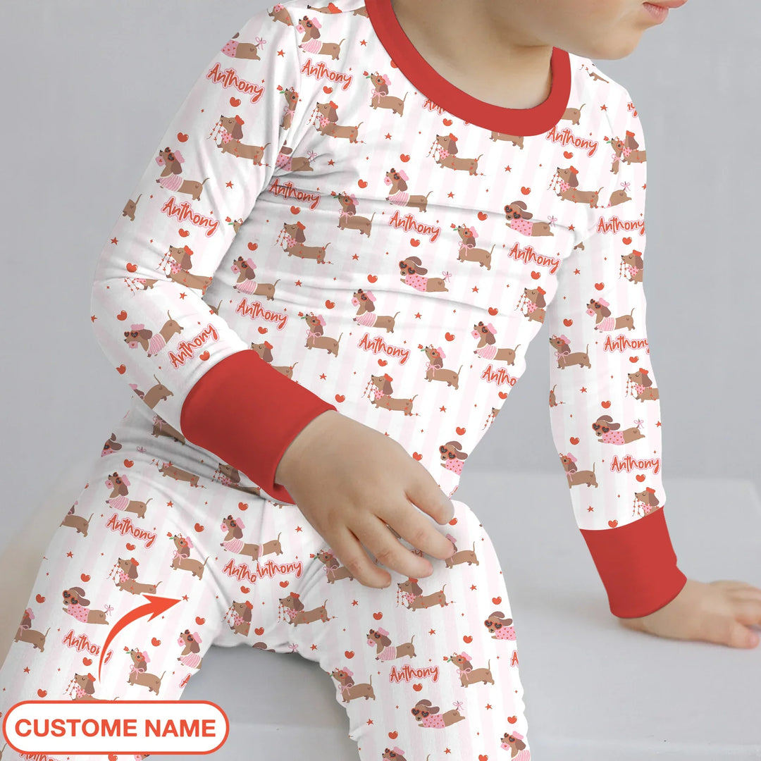 Zweiteiliges Langarm-Pyjama-Set mit Sommerfrüchten