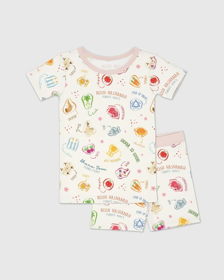 Template Zweiteiliges Pyjama-Set mit kurzen Ärmeln und Shorts
