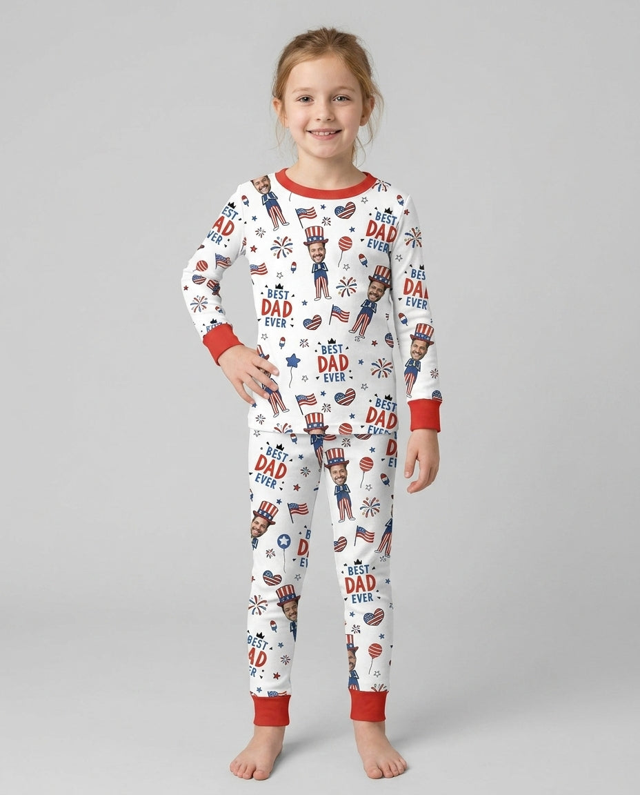 Zweiteiliges Langarm-Pyjama-Set mit Sommerfrüchten