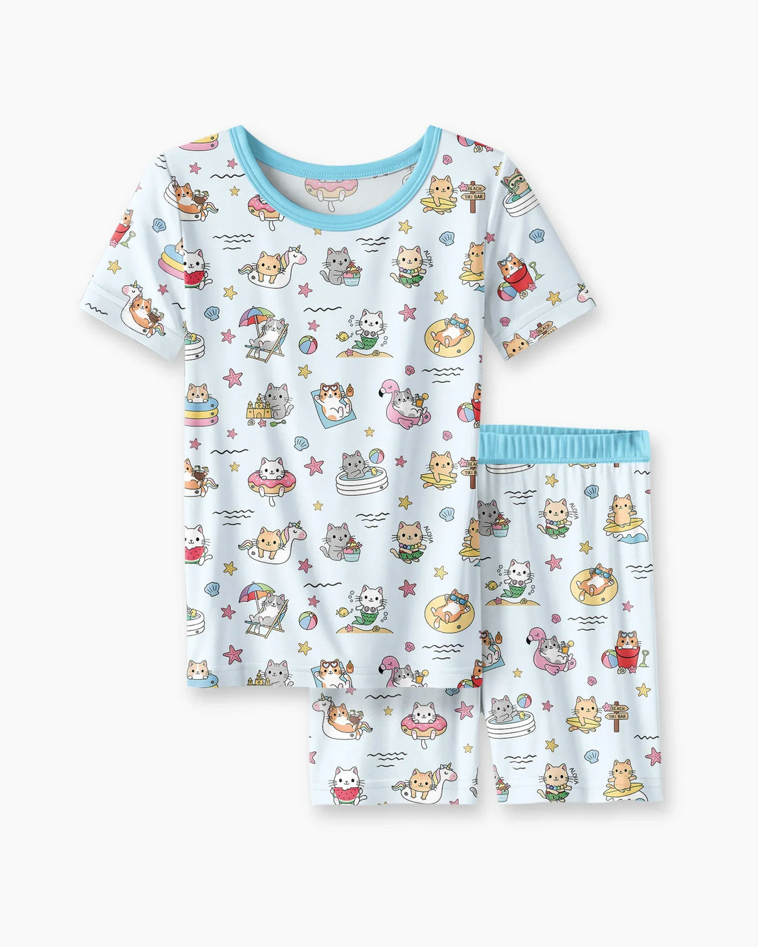 Template Zweiteiliges Pyjama-Set mit kurzen Ärmeln und Shorts