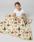 Outdoor Camping Adventure Family Matching Bamboo Blanket