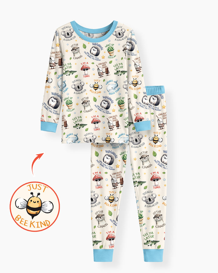 Silly Little Puns Bamboo Two Piece Long Sleeve Pajama Set