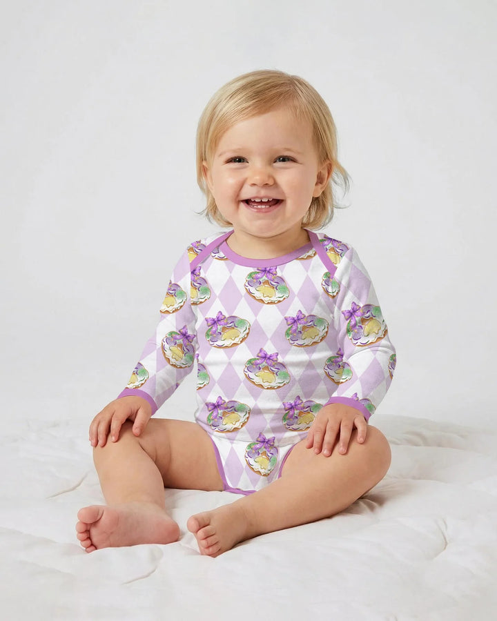 Mardi Gras Donut Bamboo Bodysuit
