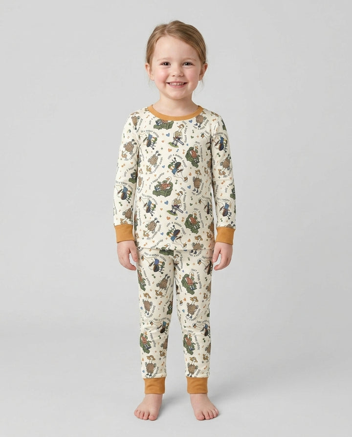 Zweiteiliges Langarm-Pyjama-Set mit Sommerfrüchten