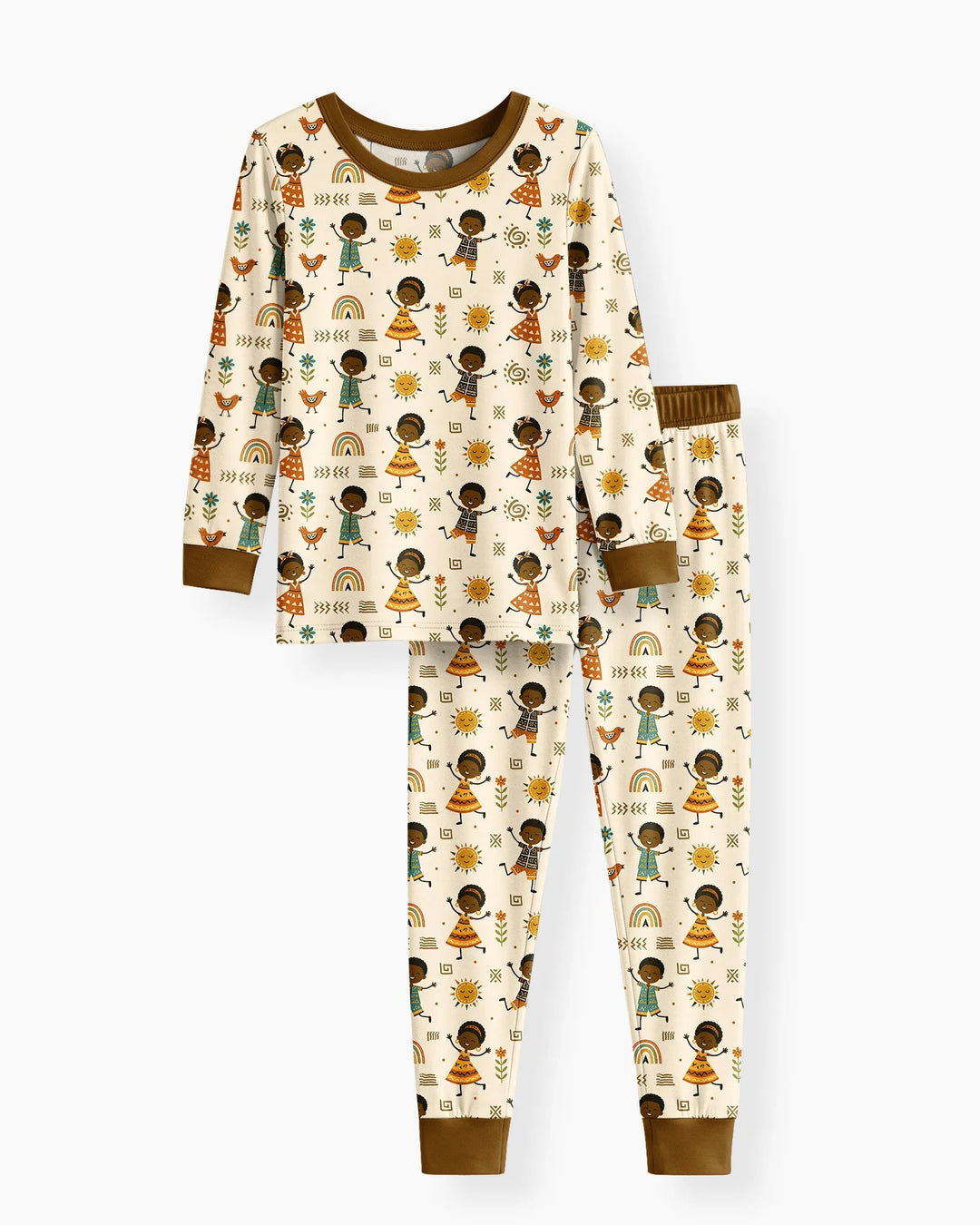 Zweiteiliges Langarm-Pyjama-Set mit Sommerfrüchten