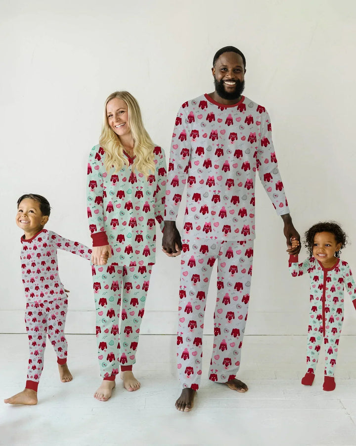 Dachshund Is My Valentine Schlafanzug-Set aus Bambus für Damen