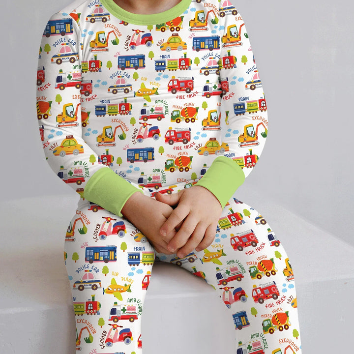 Zweiteiliges Langarm-Pyjama-Set mit Sommerfrüchten