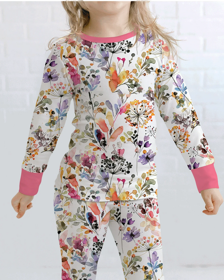 Zweiteiliges Langarm-Pyjama-Set mit Sommerfrüchten