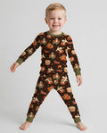 Pups in the Leaves Bamboo Two Piece Long Sleeve Pajama Set