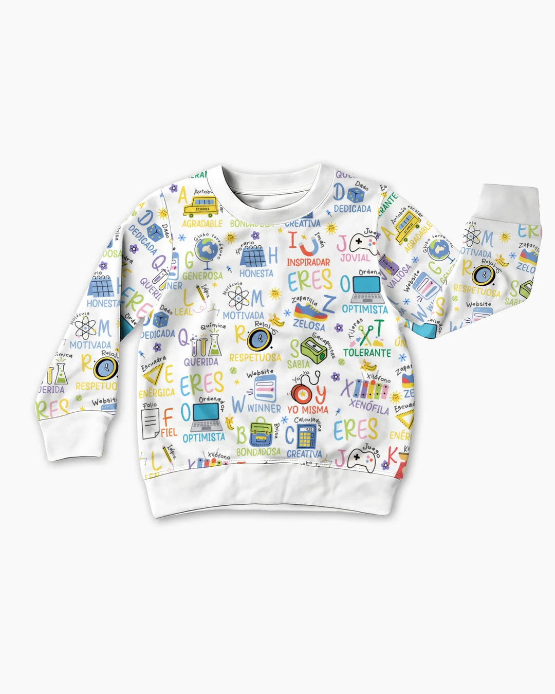 Du bist spanisches Alphabet Version Bambus Rundhals-Sweatshirt