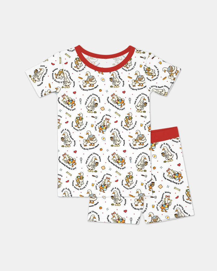 Template Zweiteiliges Pyjama-Set mit kurzen Ärmeln und Shorts