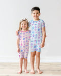 Hamsa Heart Guardians Family Matching Bamboo Two Piece Short Sleeve Shorts Pajama Set