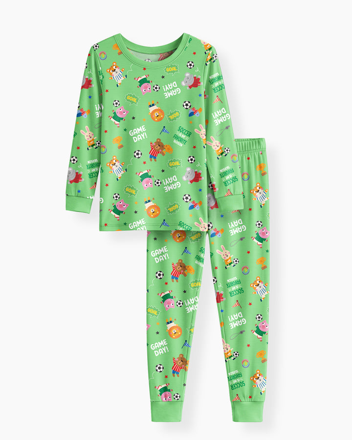 Zweiteiliges Langarm-Pyjama-Set mit Sommerfrüchten