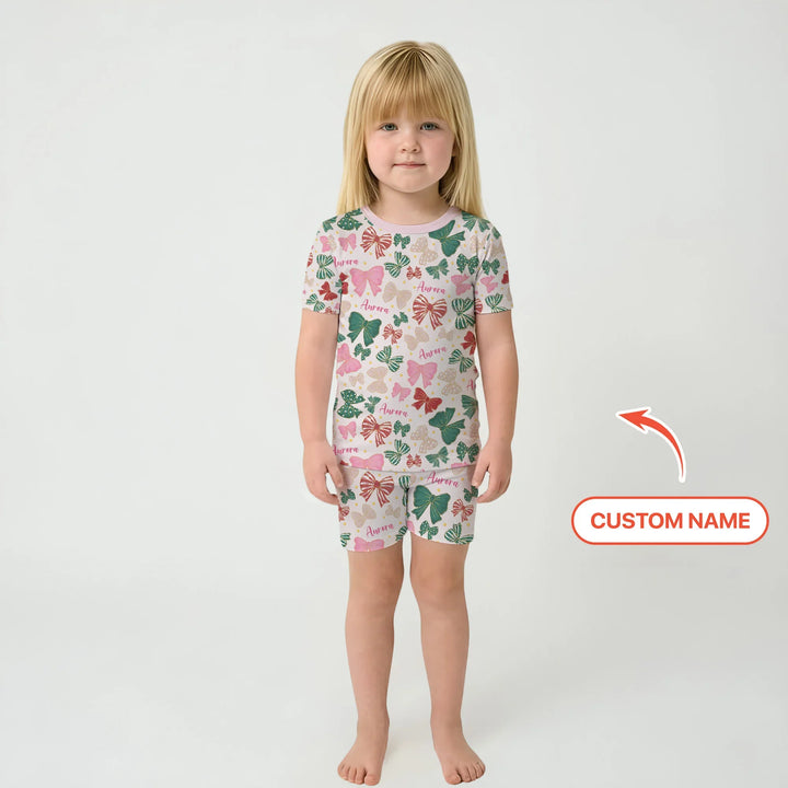 Zweiteiliges Pyjama-Set mit kurzen Ärmeln und Shorts im Sommer-Design