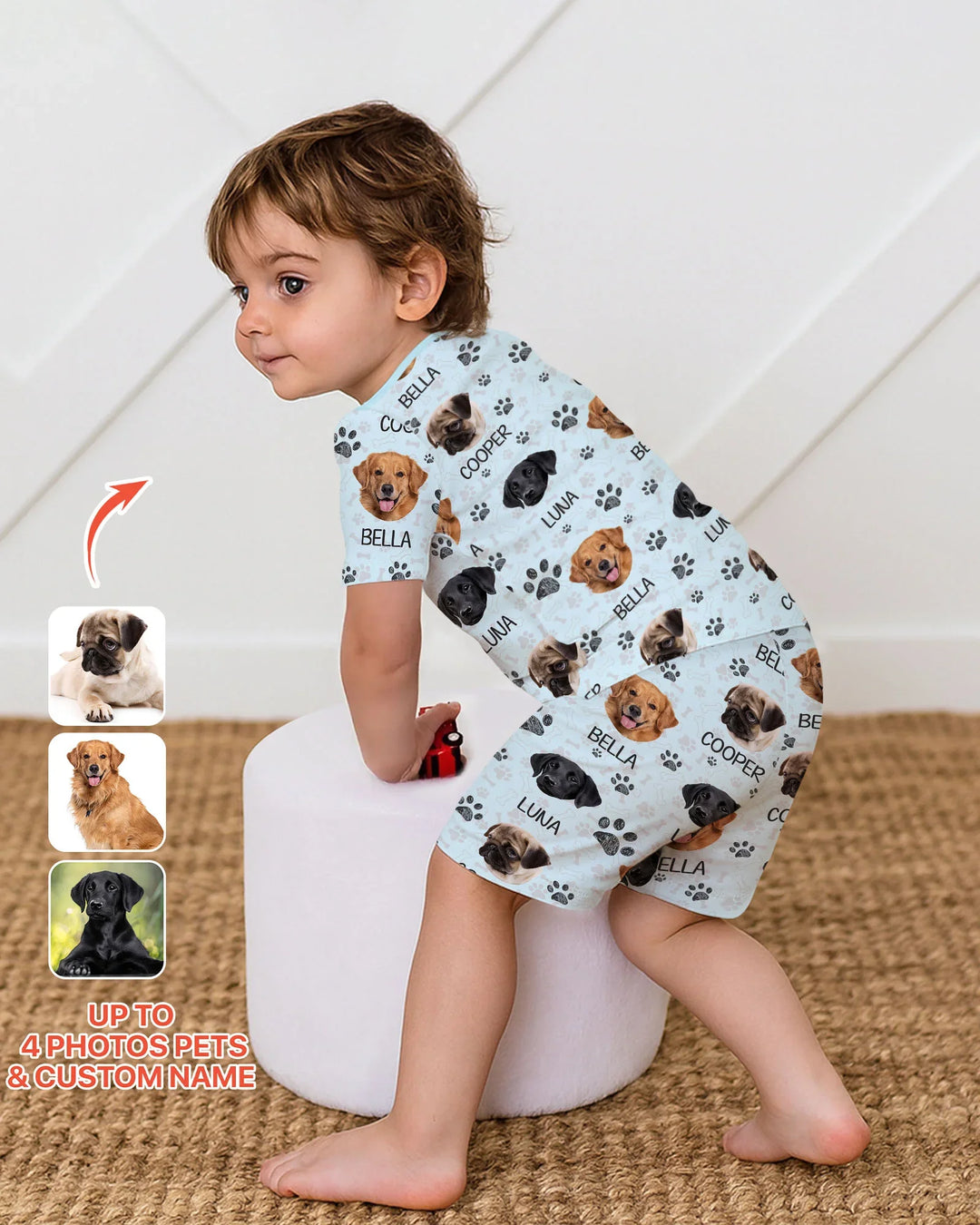 Zweiteiliges Pyjama-Set mit kurzen Ärmeln und Shorts im Sommer-Design
