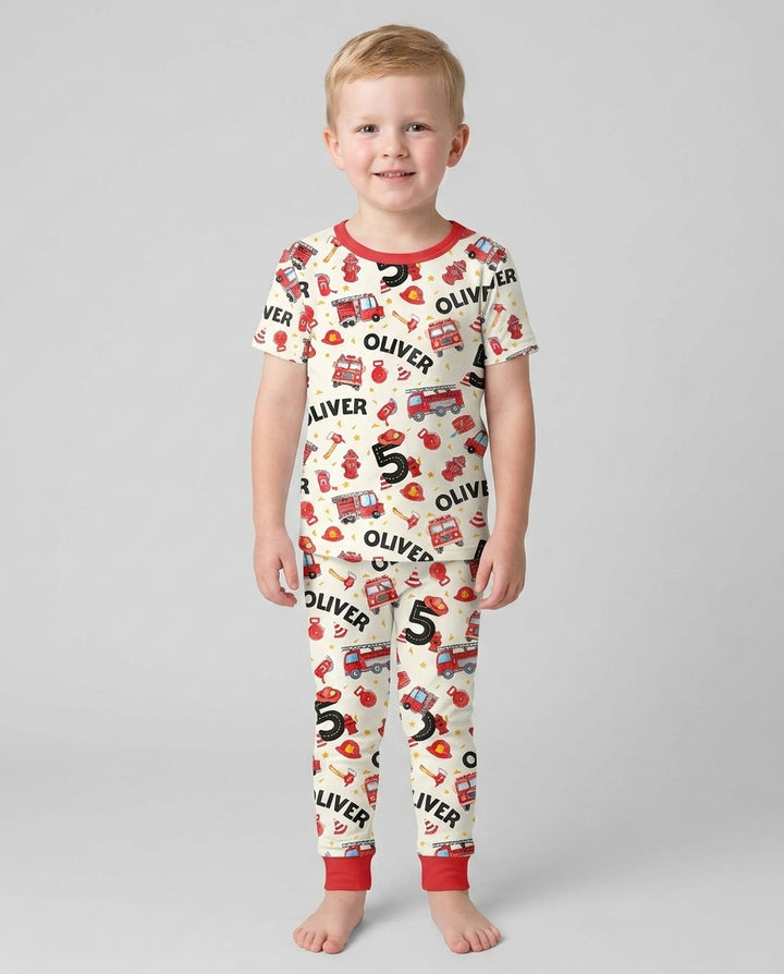 Zweiteiliges, kurzärmliges Pyjama-Set mit Marienkäfern