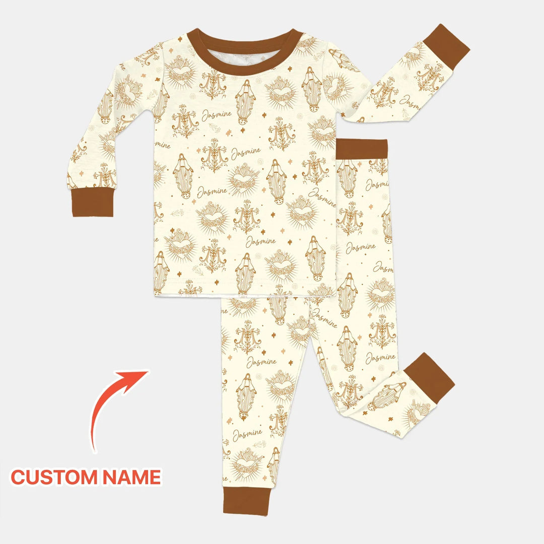 Zweiteiliges Langarm-Pyjama-Set mit Sommerfrüchten