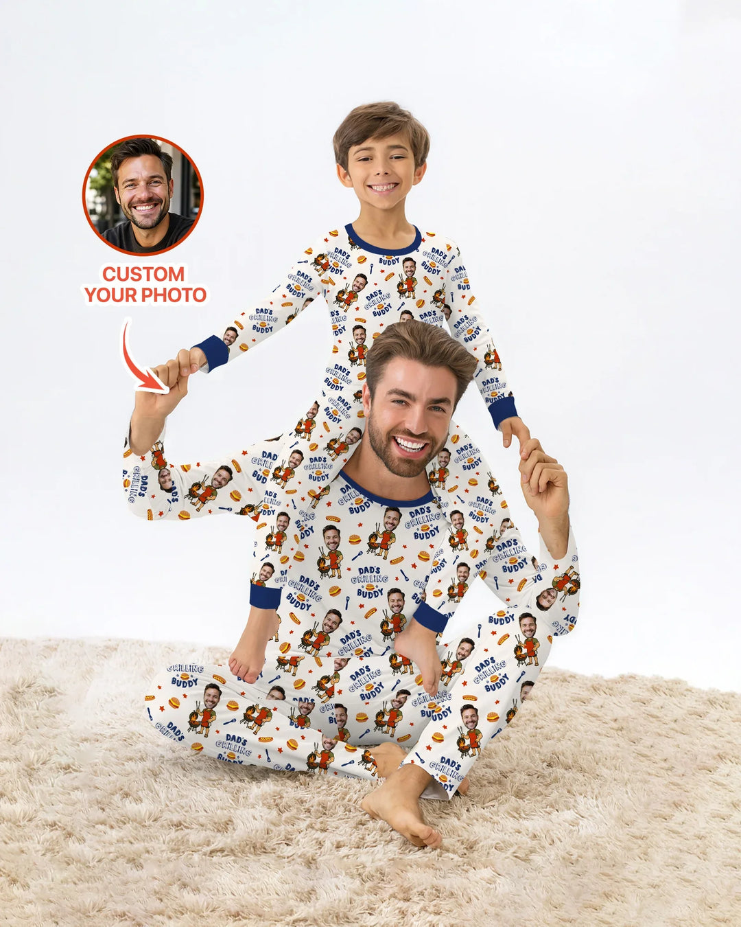 Zweiteiliges Langarm-Pyjama-Set mit Sommerfrüchten