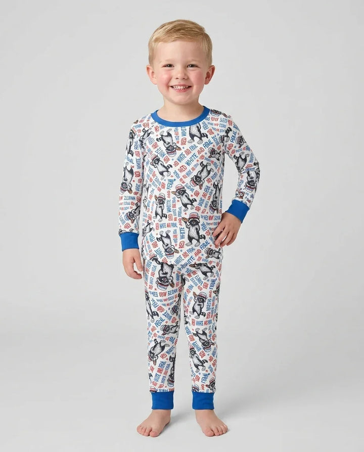 Zweiteiliges Langarm-Pyjama-Set mit Sommerfrüchten