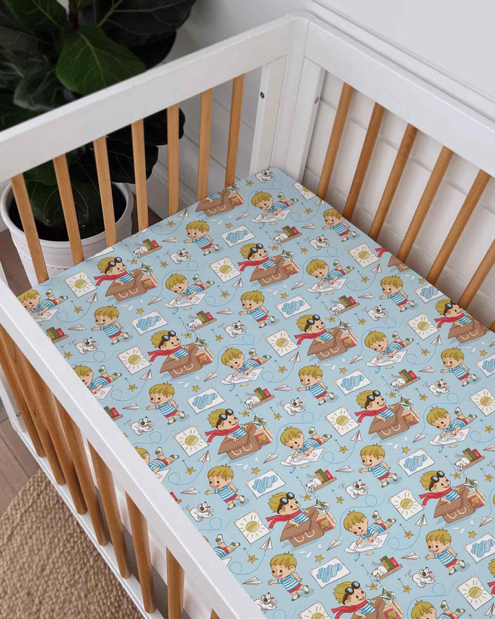 Tiny Explorer Tales Bamboo Fitted Crib Sheet