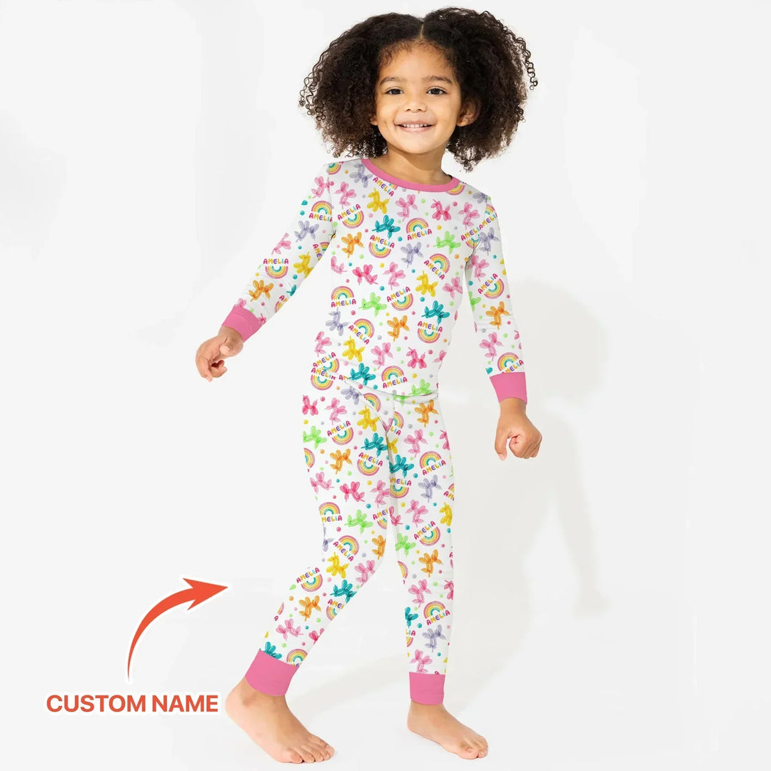 Zweiteiliges Langarm-Pyjama-Set mit Sommerfrüchten