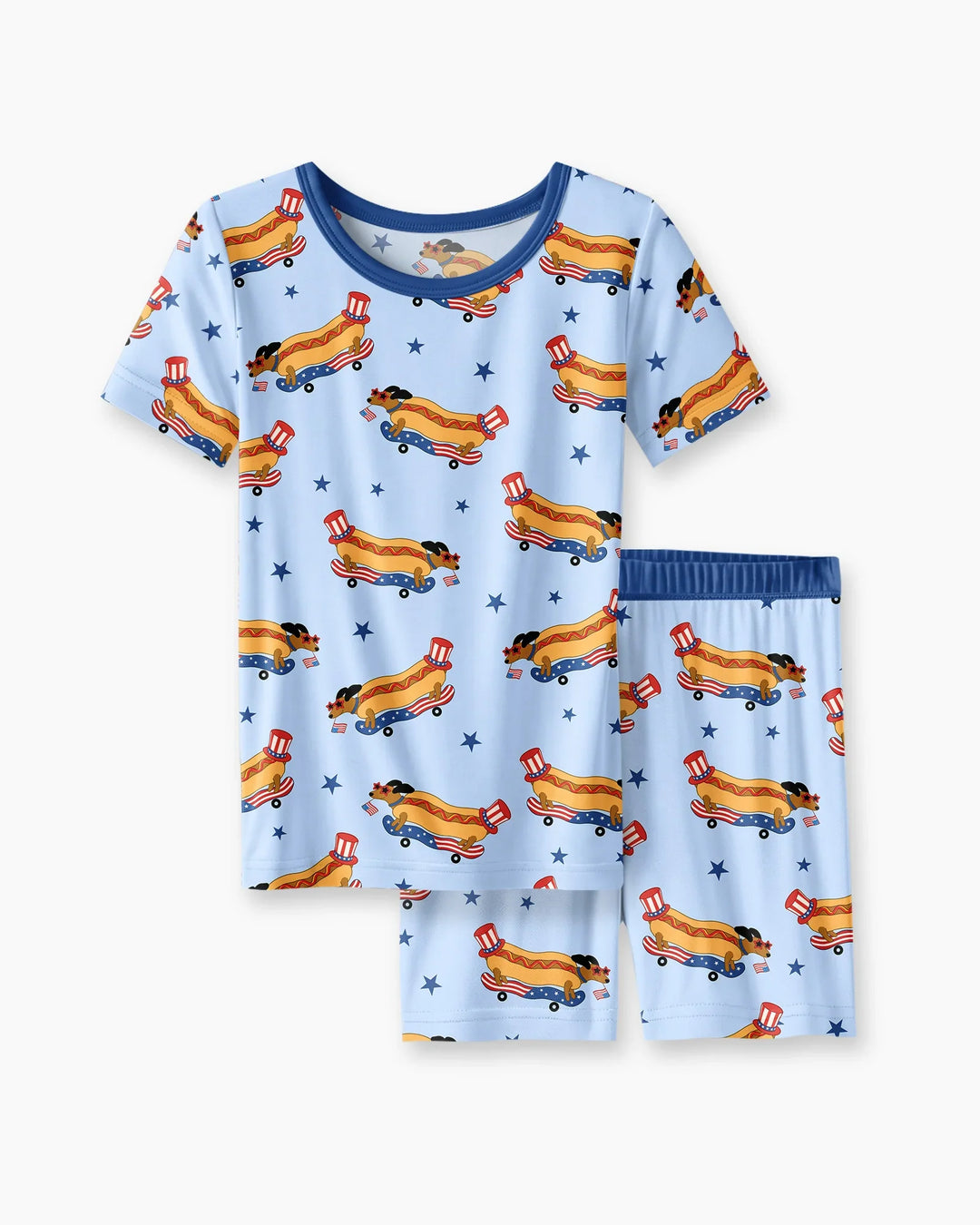 Schlafanzug-Set zweiteilig, kurze Ärmel, kurze Hose, Bambus