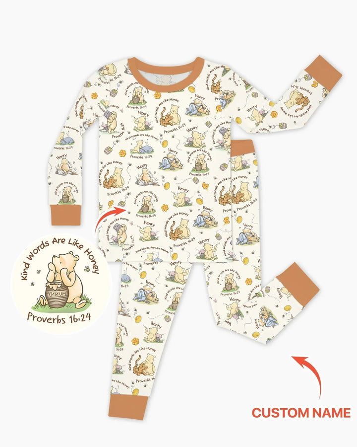 Zweiteiliges Langarm-Pyjama-Set mit Sommerfrüchten