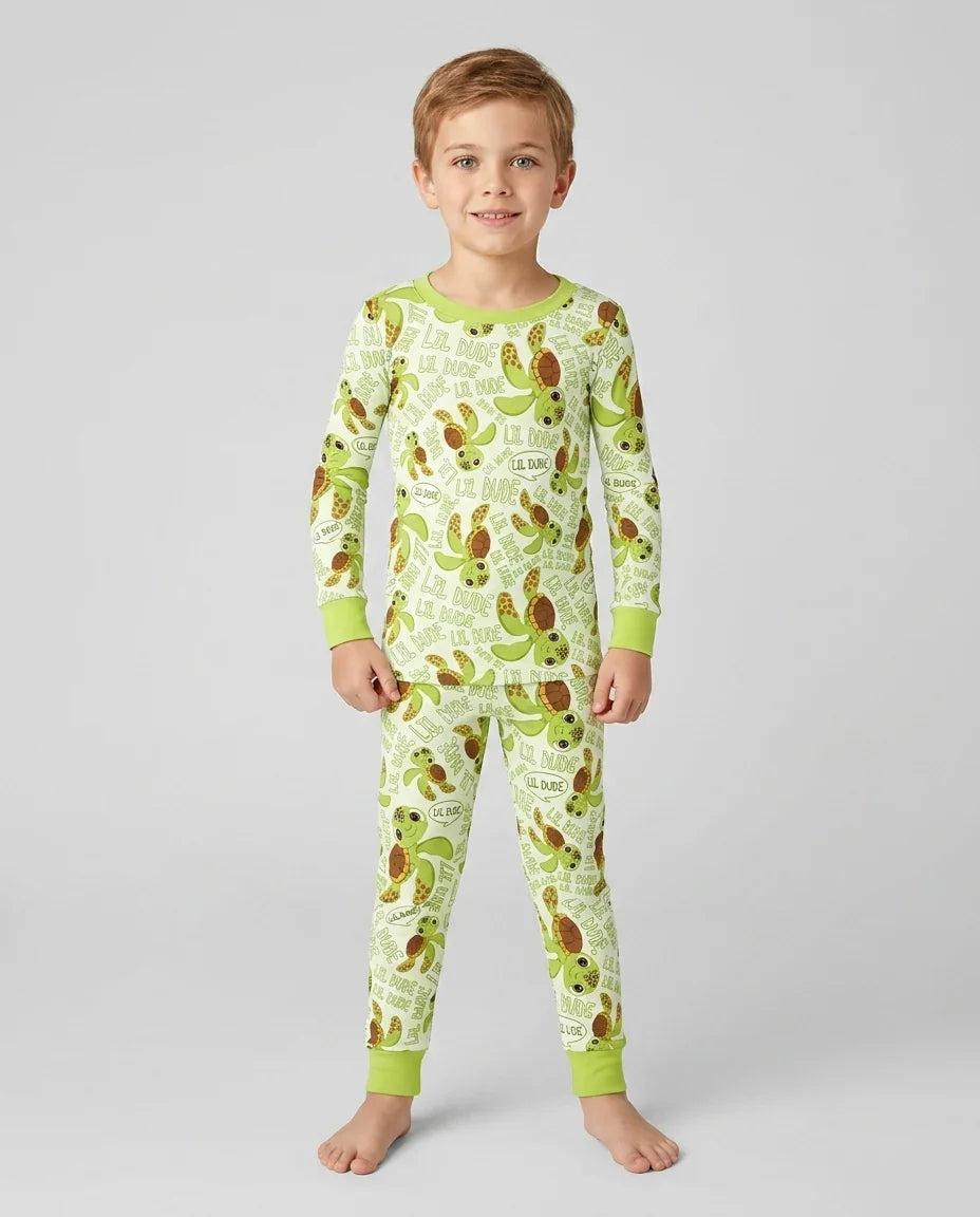 Zweiteiliges Langarm-Pyjama-Set mit Sommerfrüchten