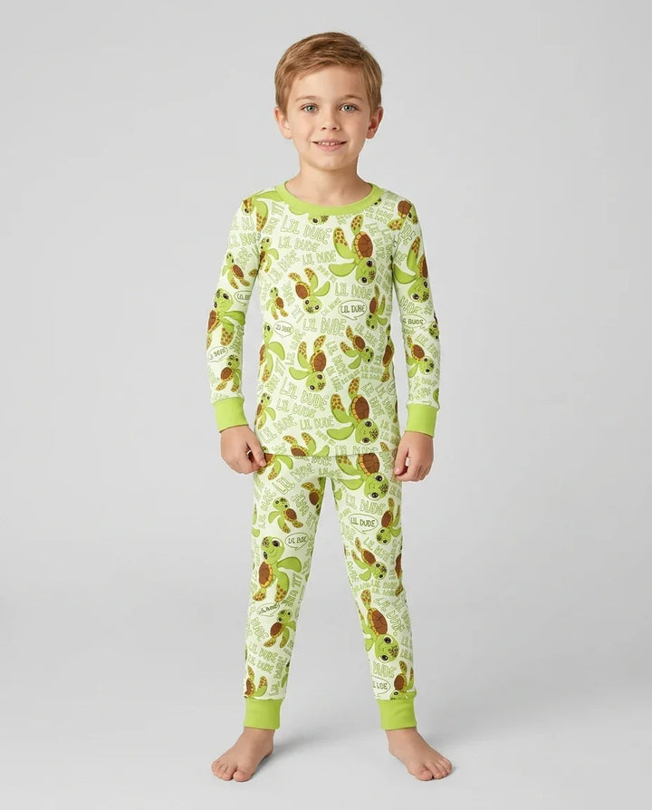 Zweiteiliges Langarm-Pyjama-Set mit Sommerfrüchten