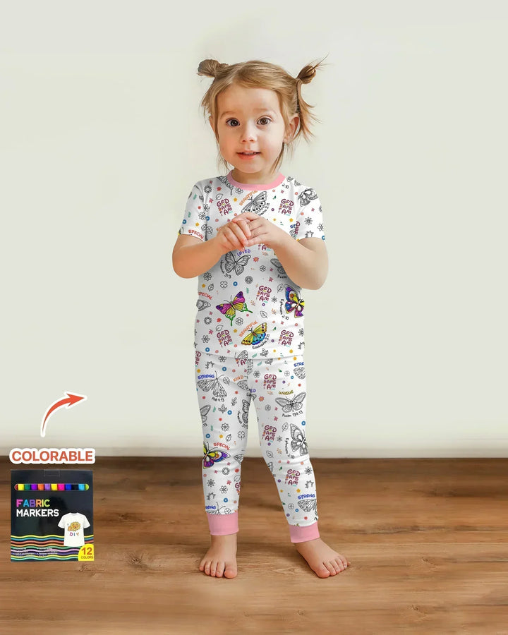 Zweiteiliges, kurzärmliges Pyjama-Set mit Marienkäfern