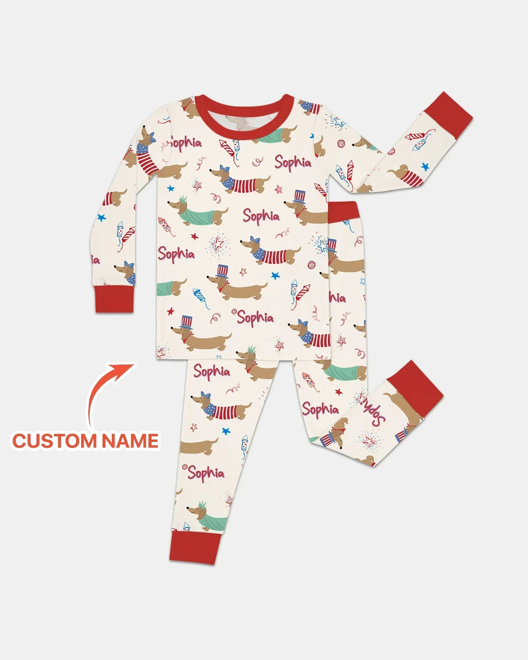 Zweiteiliges Langarm-Pyjama-Set mit Sommerfrüchten
