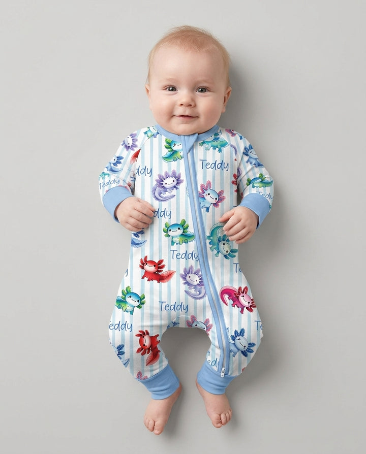 Cute Axololt Custom Name Bamboo Convertible Zippy