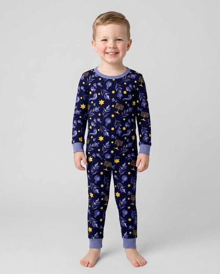 Zweiteiliges Langarm-Pyjama-Set mit Sommerfrüchten