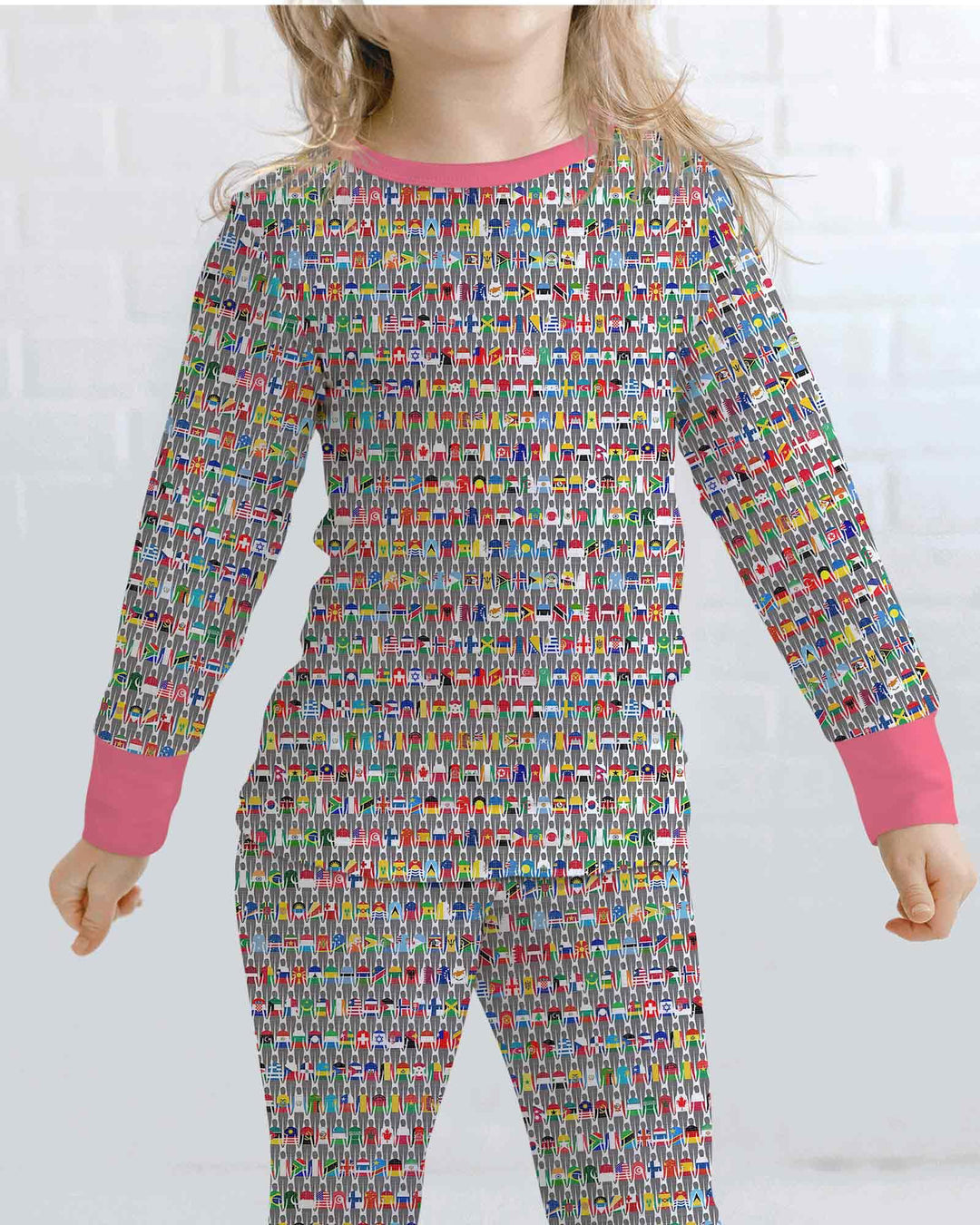 Zweiteiliges Langarm-Pyjama-Set mit Sommerfrüchten