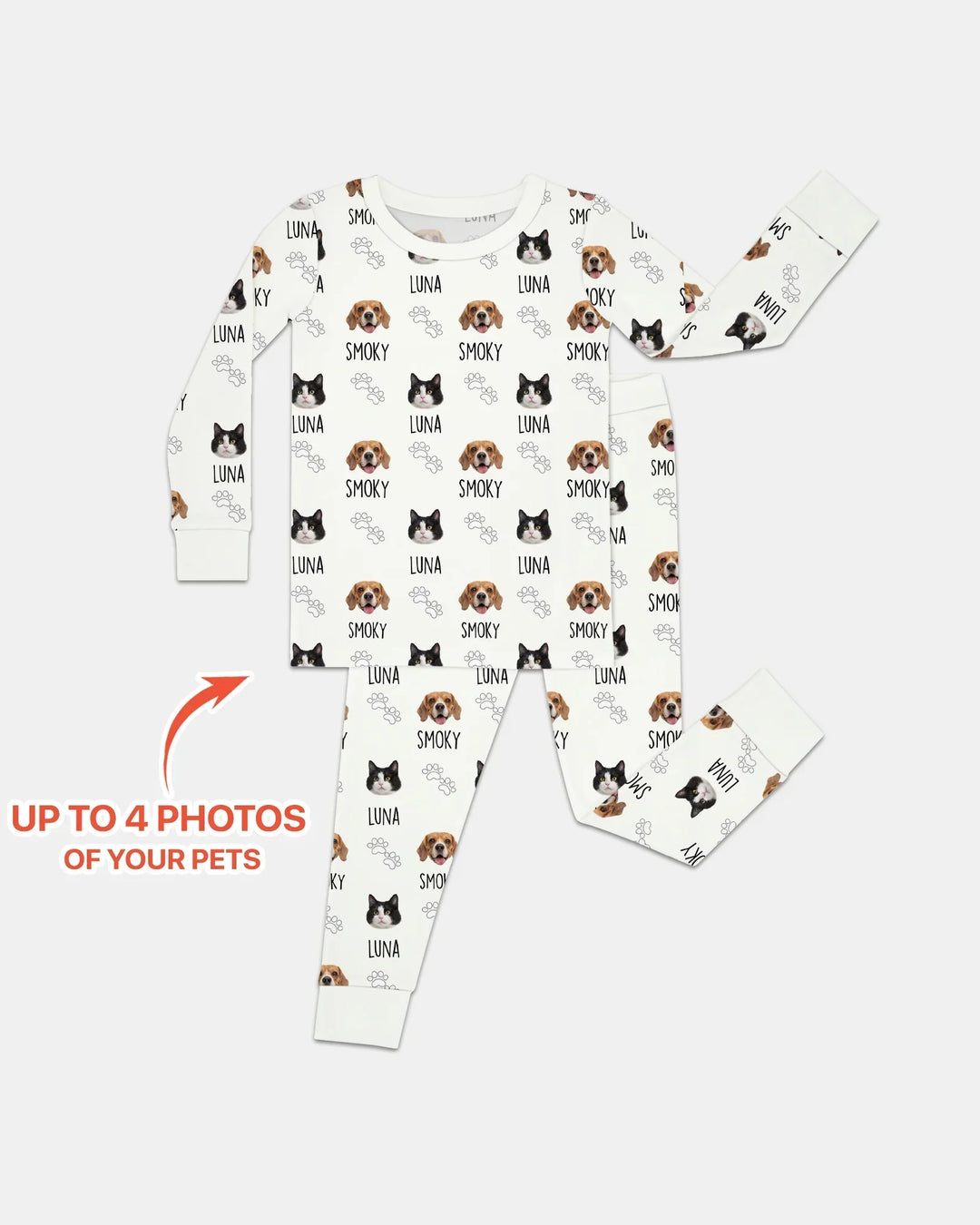 Zweiteiliges Langarm-Pyjama-Set mit Sommerfrüchten