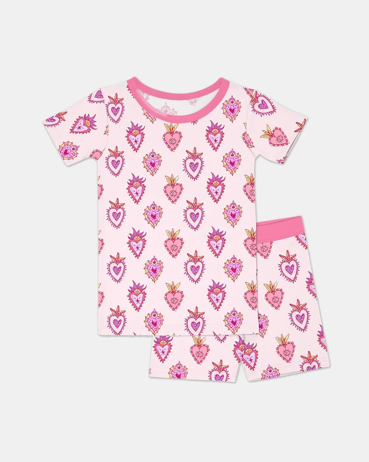 Mi Milagro Bamboo Two Piece Short Sleeve Shorts Pajama Set