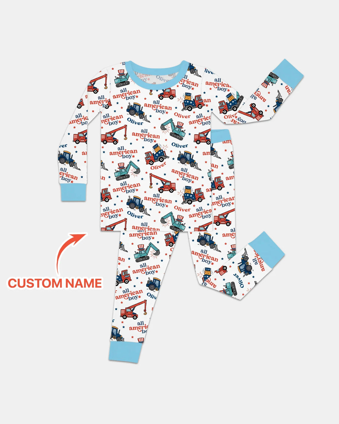 Zweiteiliges Langarm-Pyjama-Set mit Sommerfrüchten