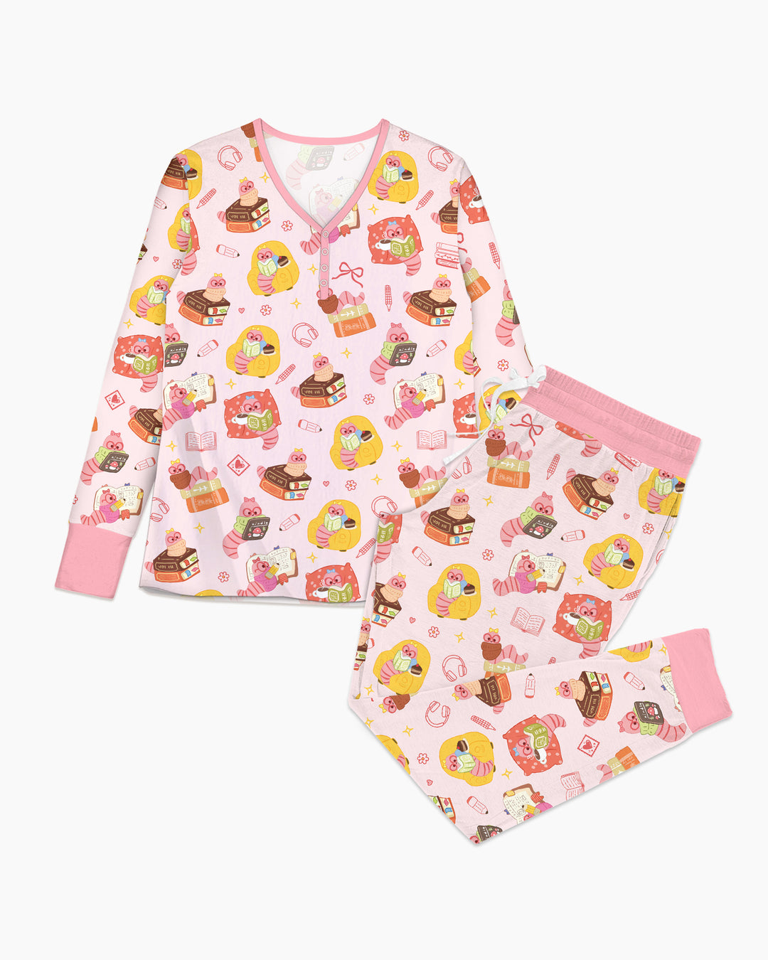 Little Book Worm Family Matching Bamboo Women Pajama Set