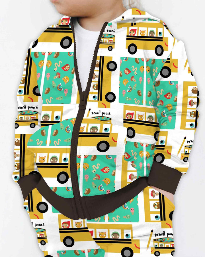 School Bus Adventures Bamboo Zip Hoodie