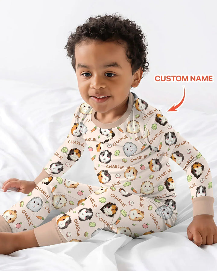 Zweiteiliges Langarm-Pyjama-Set mit Sommerfrüchten