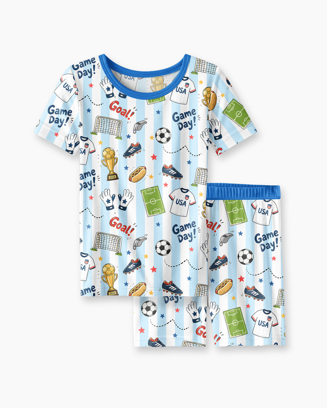 Schlafanzug-Set zweiteilig, kurze Ärmel, kurze Hose, Bambus