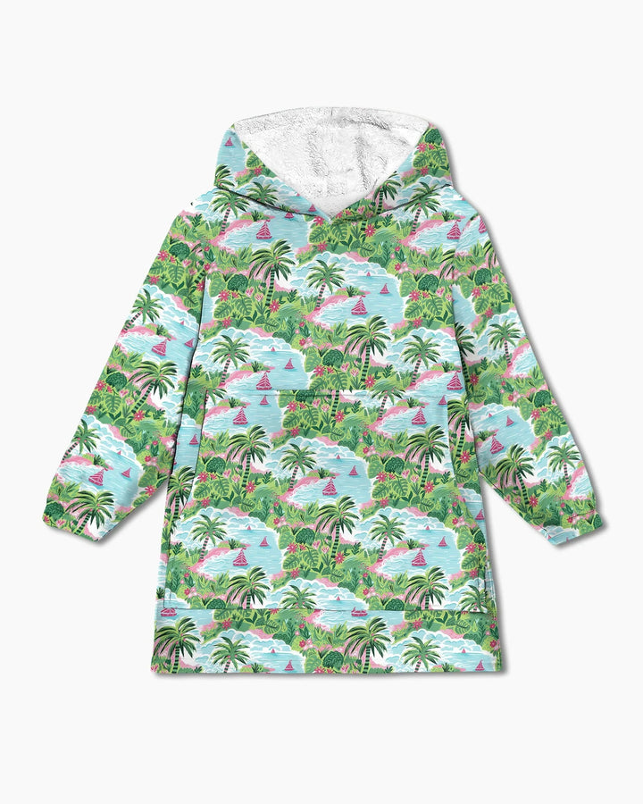 Preppy Coast Beach Club Tragbare Bambus-Deckenkapuzenjacke