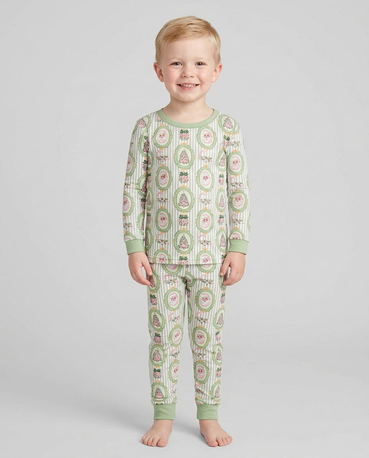 Vintage Christmas Keepsake  Bamboo Two Piece Long Sleeve Pajama Set