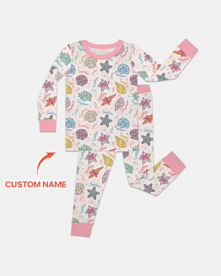 Zweiteiliges Langarm-Pyjama-Set mit Sommerfrüchten