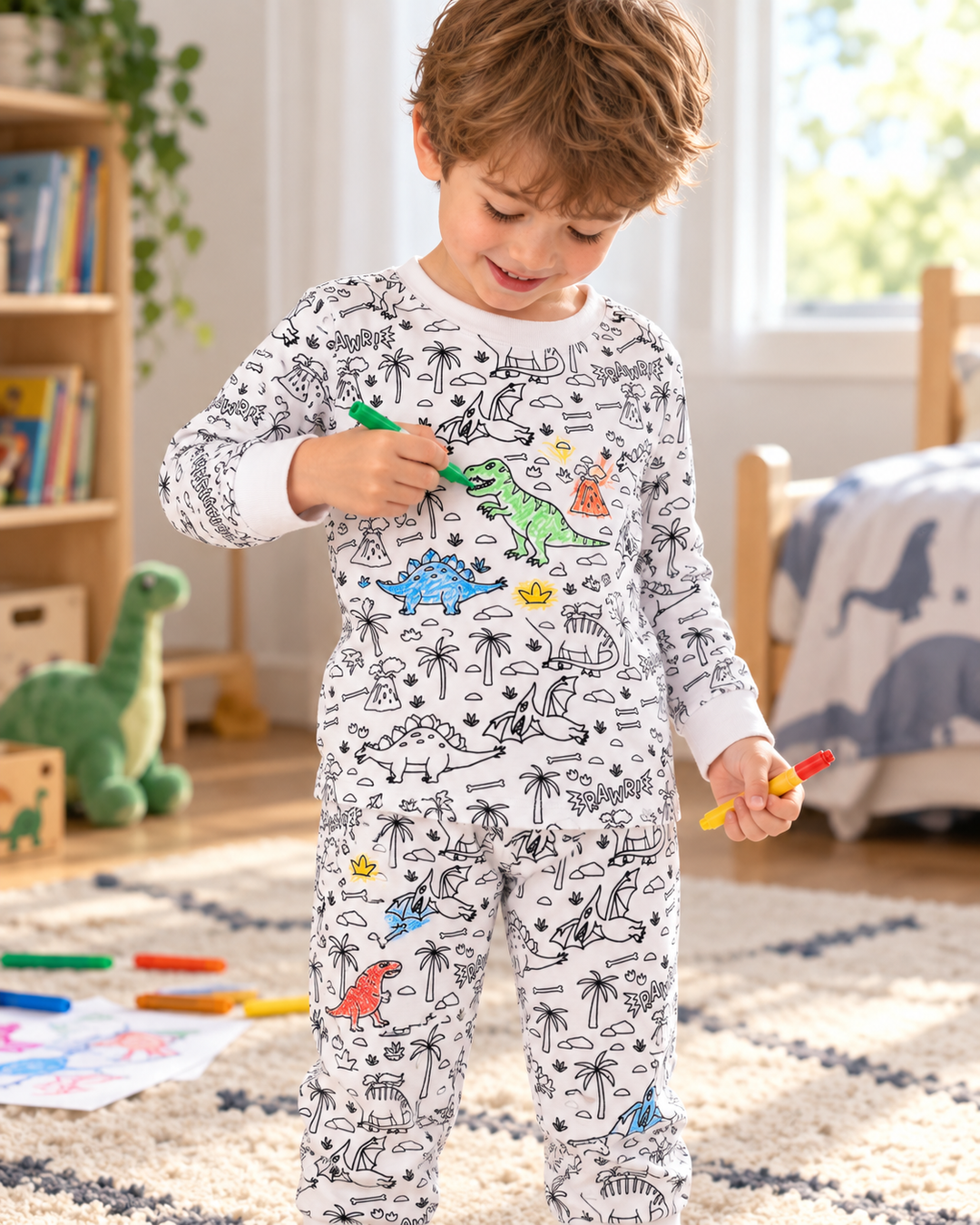 All Colorable Bamboo Two Piece Long Sleeve Pajama Set
