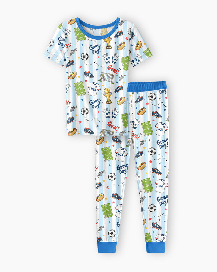 Zweiteiliges, kurzärmliges Pyjama-Set mit Marienkäfern
