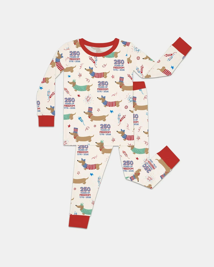 Zweiteiliges Langarm-Pyjama-Set mit Sommerfrüchten