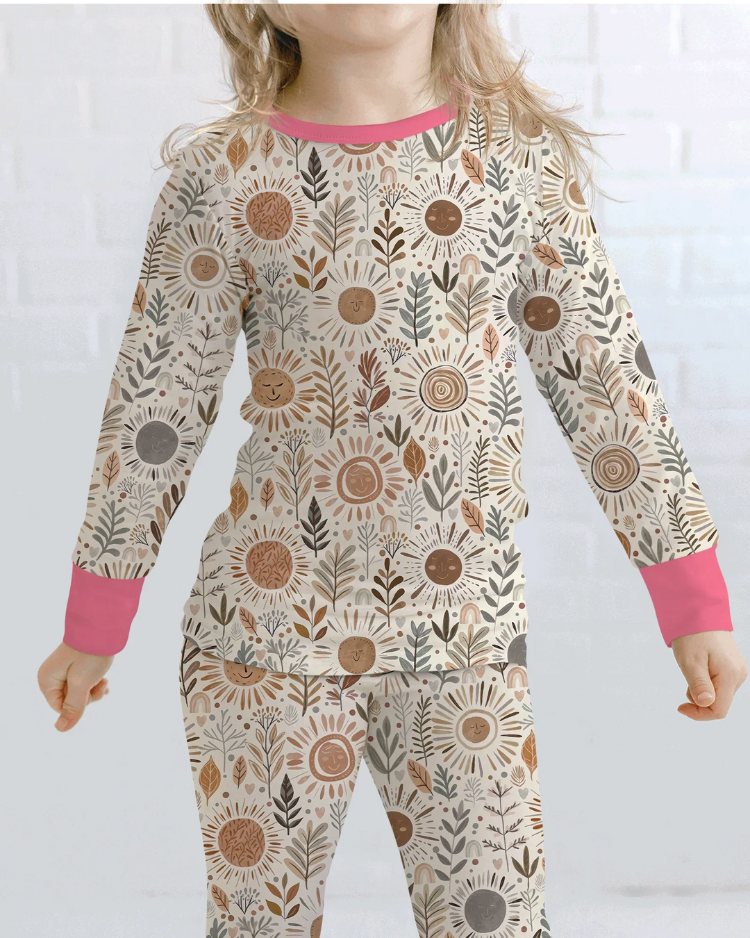Zweiteiliges Langarm-Pyjama-Set mit Sommerfrüchten