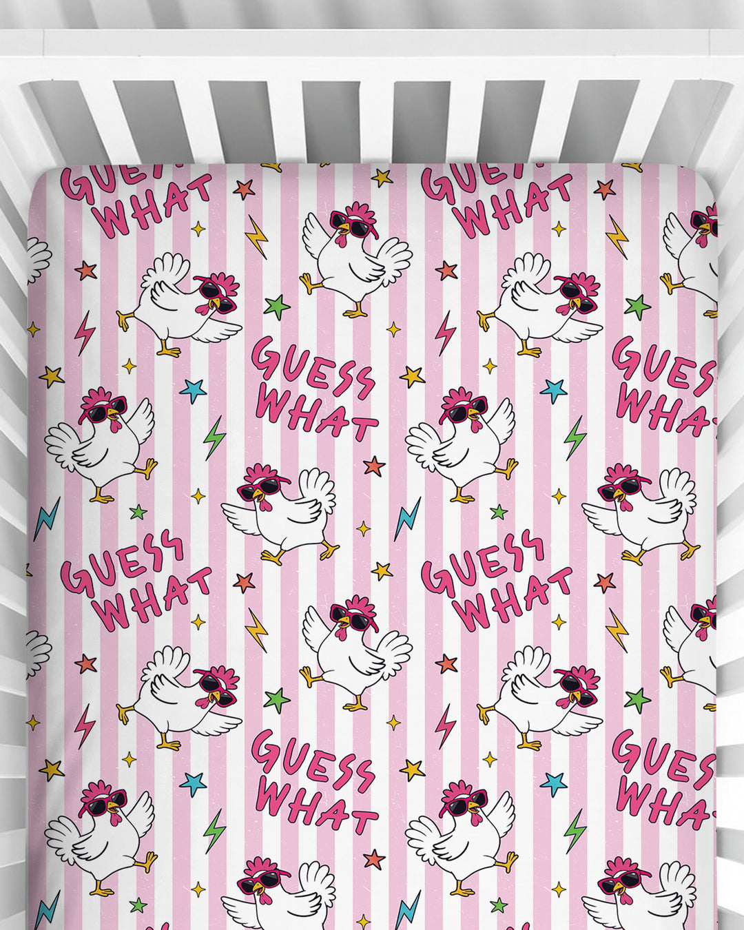 Guess What Chicken Butt! Bamboo Fitted Crib Sheet